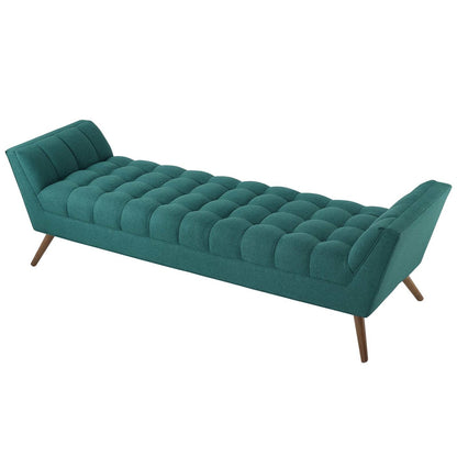 Response Upholstered Fabric Bench, Fabric, Aqua Blue 13309