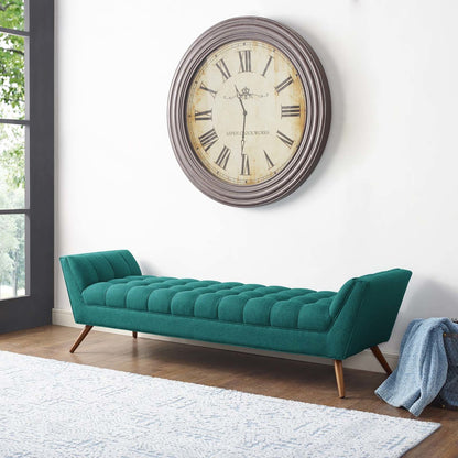 Response Upholstered Fabric Bench, Fabric, Aqua Blue 13309