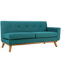 Engage Right-Arm Upholstered Fabric Loveseat, Fabric, Aqua Blue 13313
