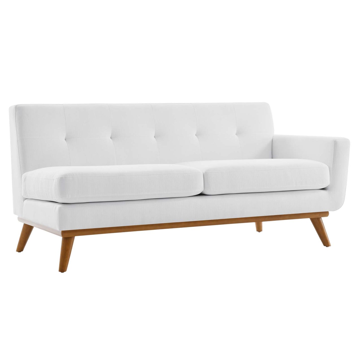 Engage Right-Arm Upholstered Fabric Loveseat, Fabric, White, 18099