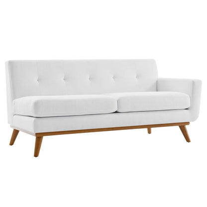 Engage Right-Arm Upholstered Fabric Loveseat, Fabric, White, 18099