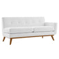 Engage Right-Arm Upholstered Fabric Loveseat, Fabric, White, 18099