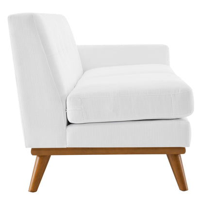 Engage Right-Arm Upholstered Fabric Loveseat, Fabric, White, 18099