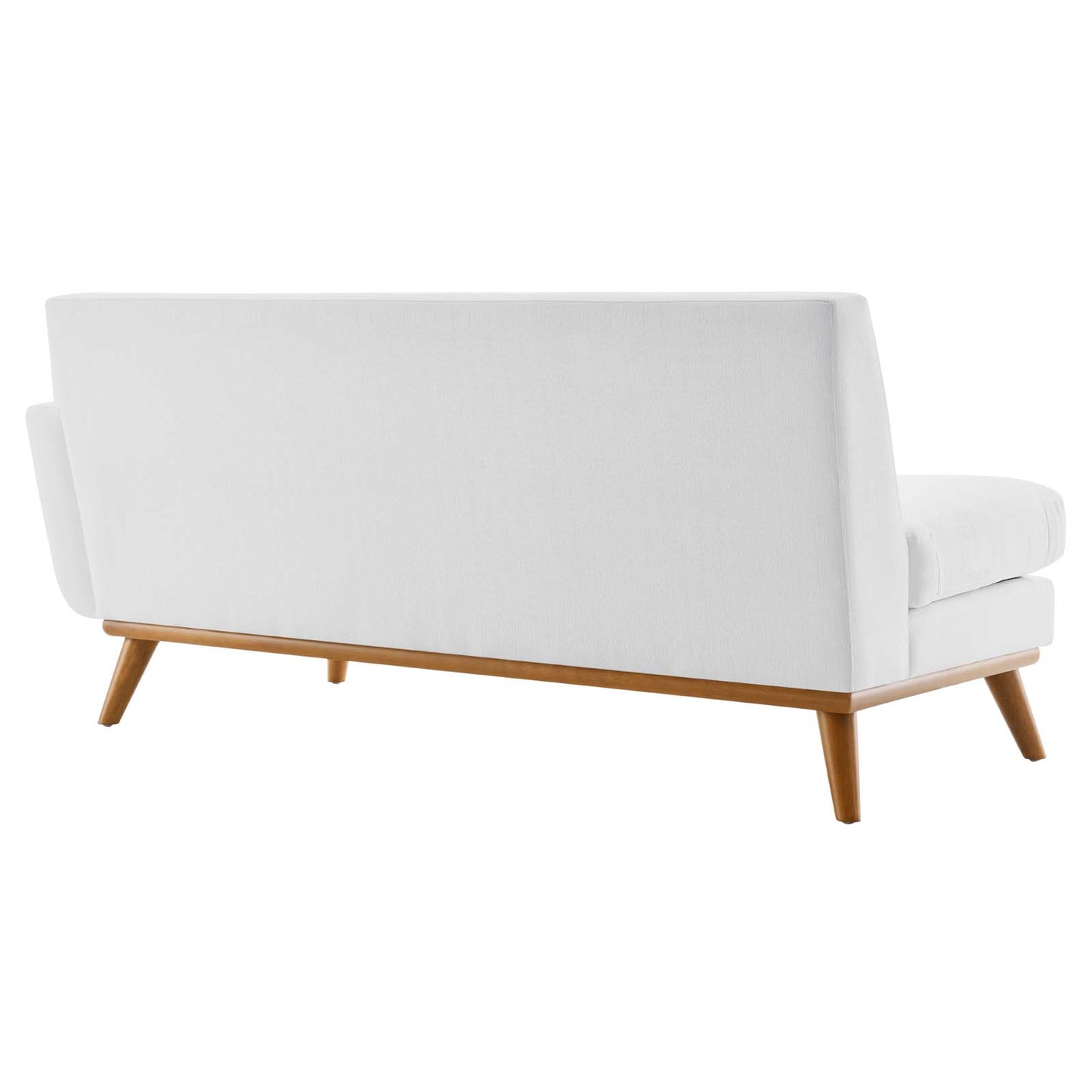 Engage Right-Arm Upholstered Fabric Loveseat, Fabric, White, 18099
