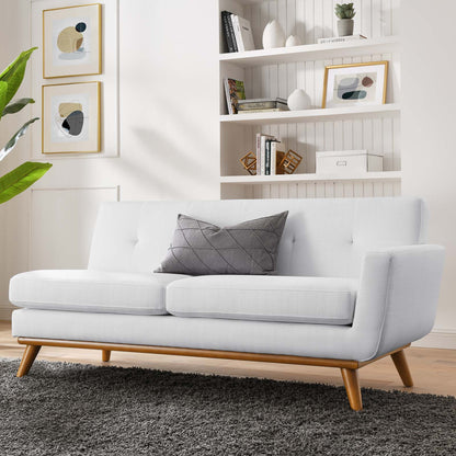 Engage Right-Arm Upholstered Fabric Loveseat, Fabric, White, 18099