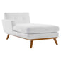 Engage Left-Facing Upholstered Fabric Chaise, Fabric, White, 18100