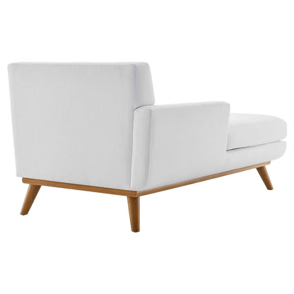 Engage Left-Facing Upholstered Fabric Chaise, Fabric, White, 18100