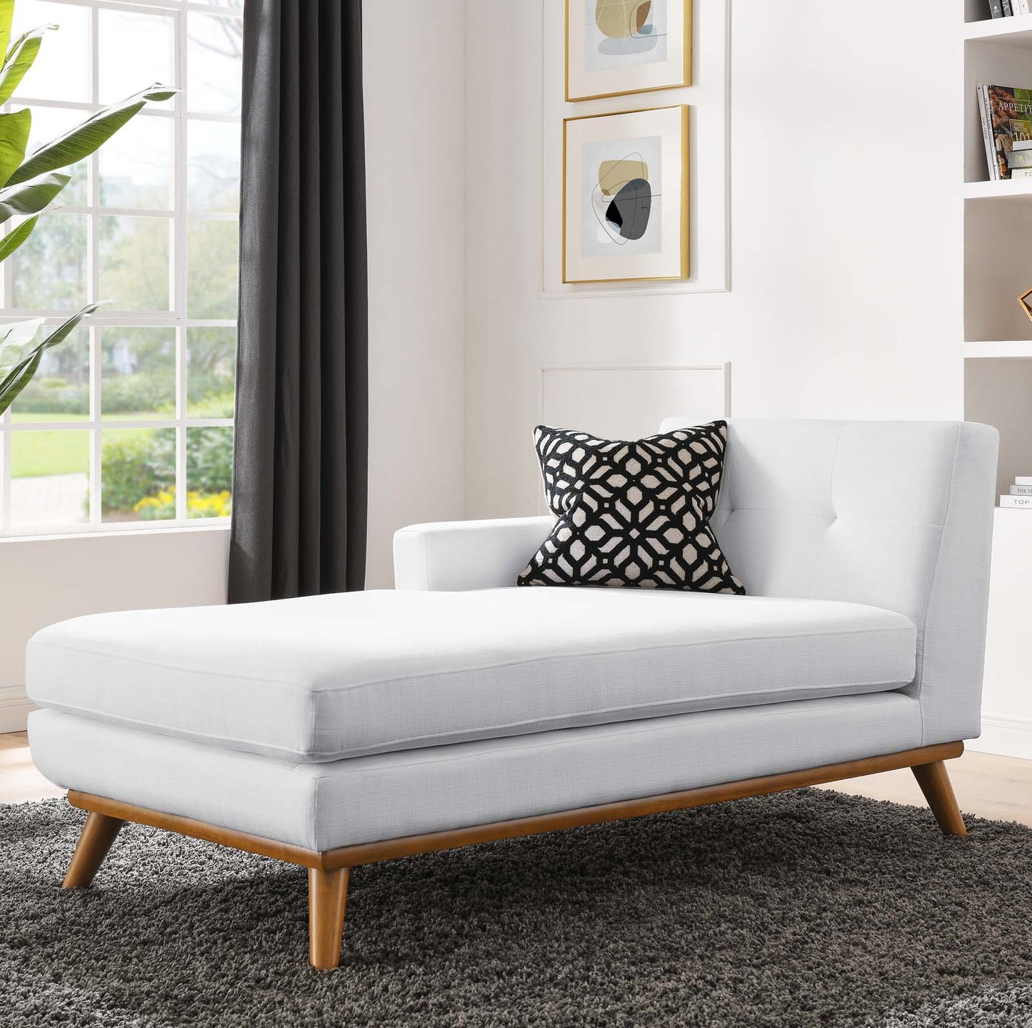 Engage Left-Facing Upholstered Fabric Chaise, Fabric, White, 18100