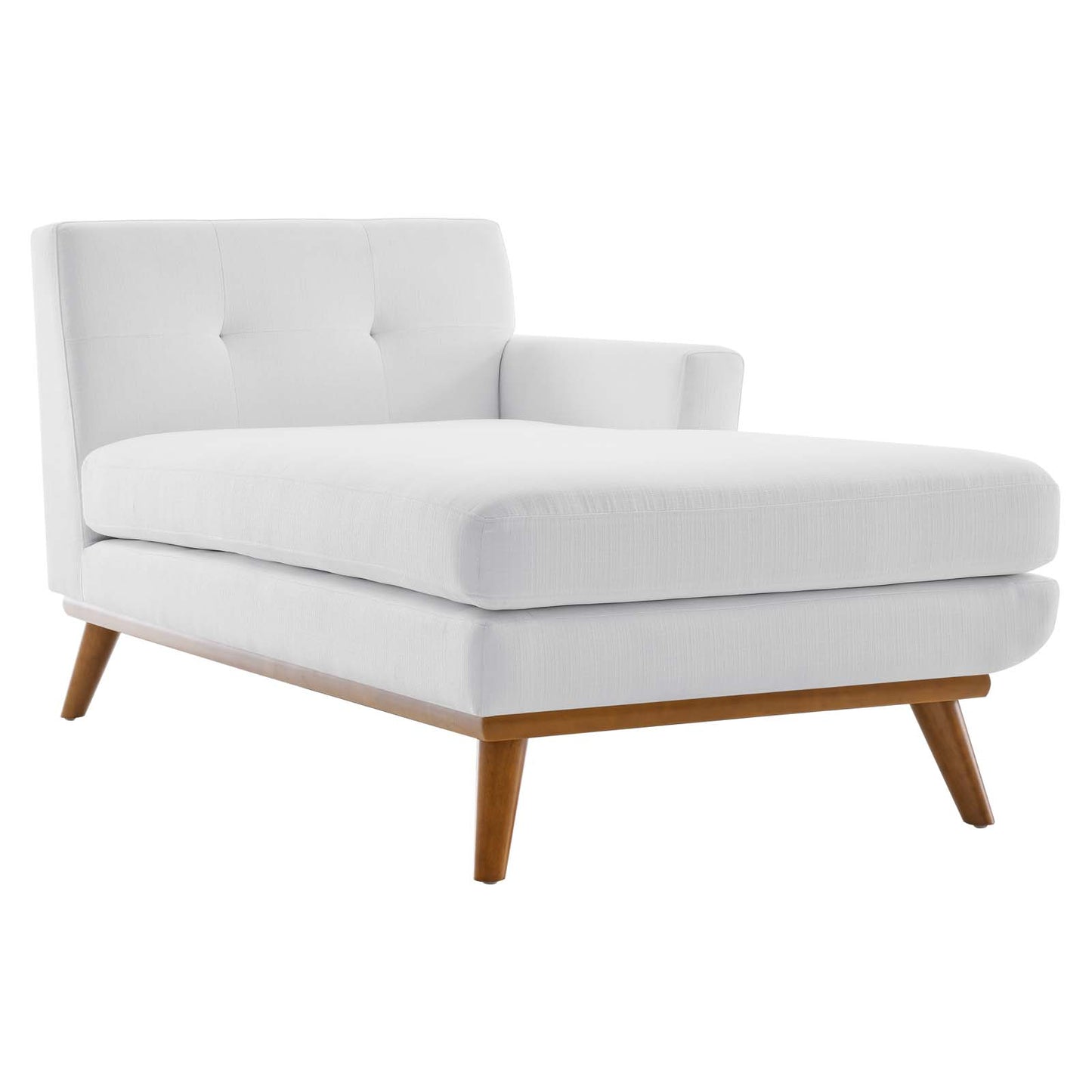 Engage Right-Facing Upholstered Fabric Chaise, Fabric, White, 18101
