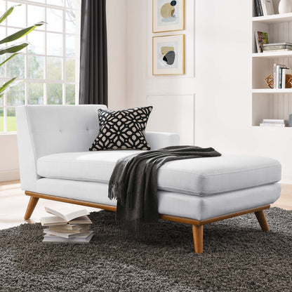 Engage Right-Facing Upholstered Fabric Chaise, Fabric, White, 18101
