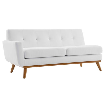 Engage Left-Arm Upholstered Fabric Loveseat, Fabric, White, 18102
