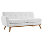 Engage Left-Arm Upholstered Fabric Loveseat, Fabric, White, 18102