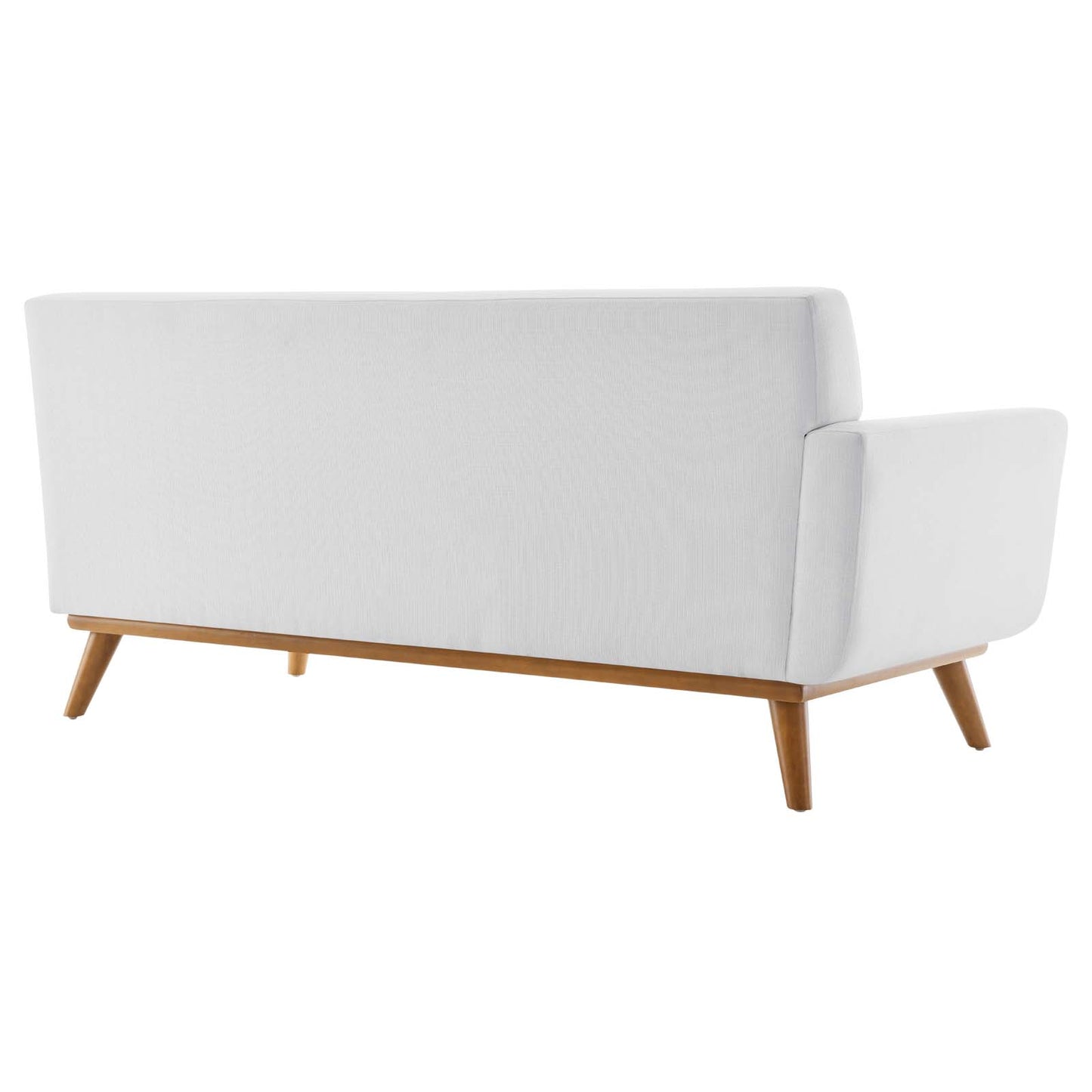 Engage Left-Arm Upholstered Fabric Loveseat, Fabric, White, 18102
