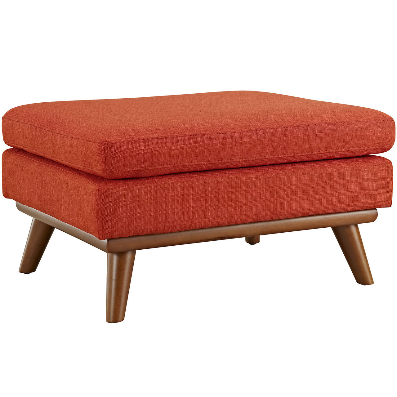 Engage Fabric Ottoman , Red, Fabric