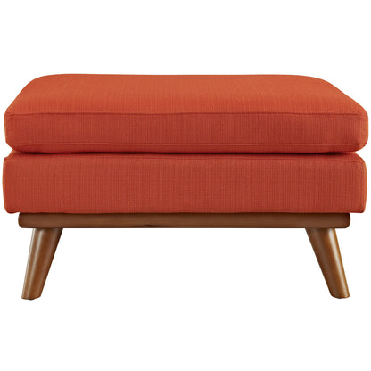Engage Fabric Ottoman , Red, Fabric