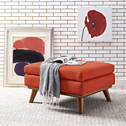 Engage Fabric Ottoman , Red, Fabric