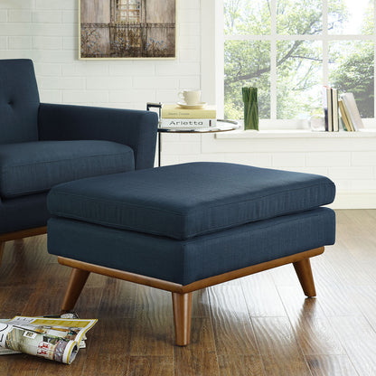 Engage Fabric Ottoman , Navy, Fabric