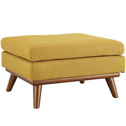Engage Fabric Ottoman , Orange, Fabric