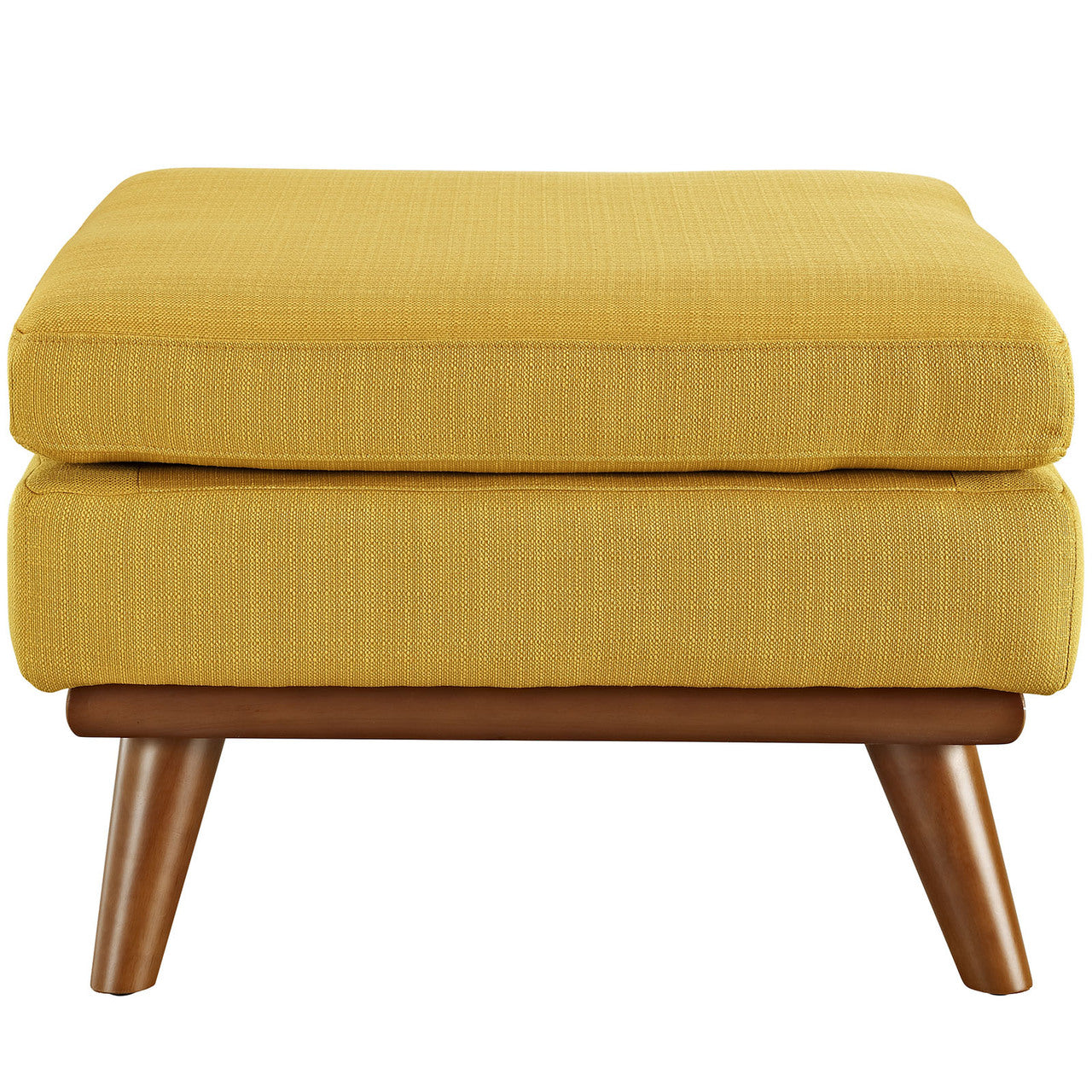 Engage Fabric Ottoman , Orange, Fabric