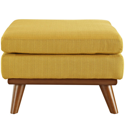 Engage Fabric Ottoman , Orange, Fabric