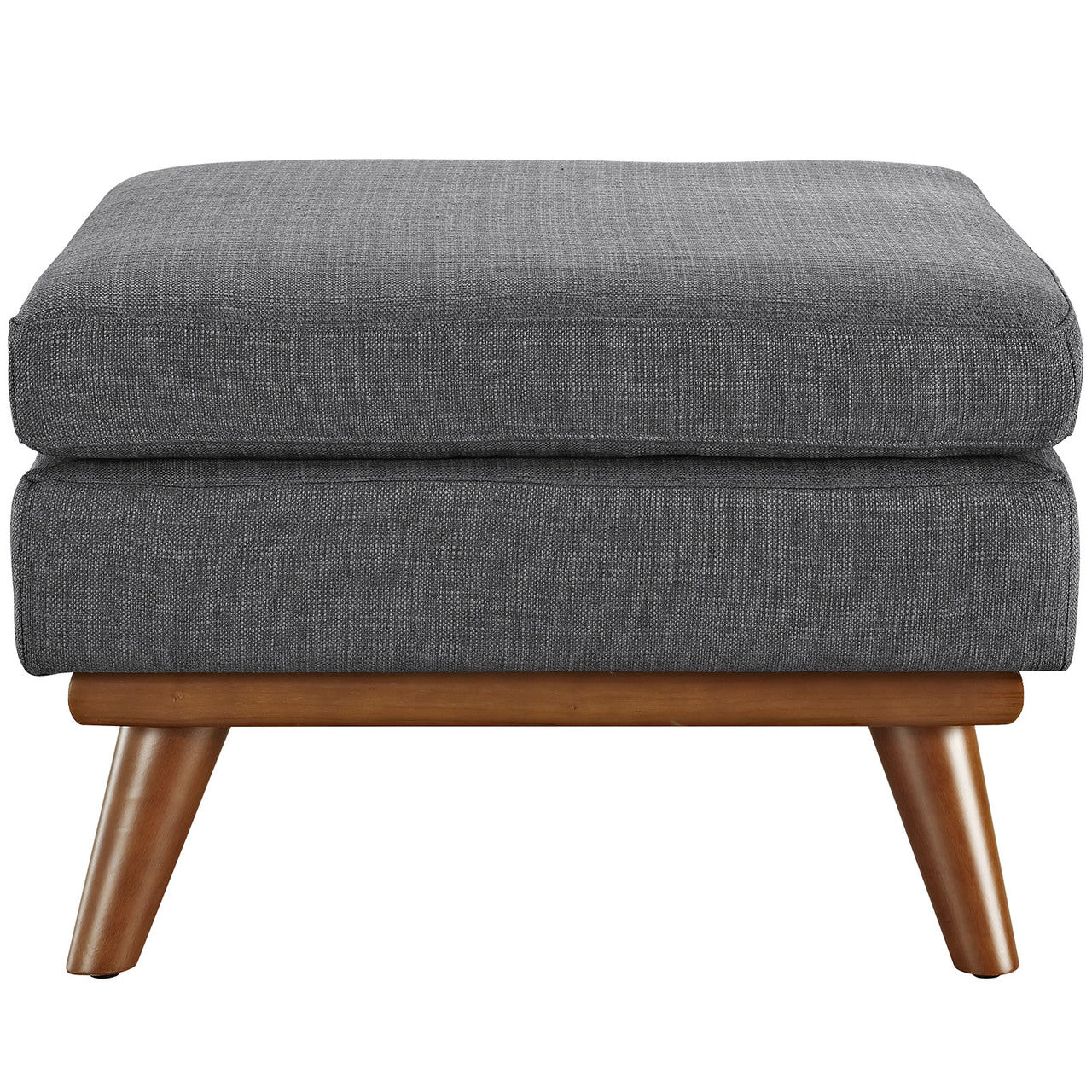 Engage Fabric Ottoman , Grey, Fabric