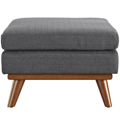 Engage Fabric Ottoman , Grey, Fabric