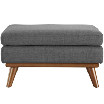 Engage Fabric Ottoman , Grey, Fabric