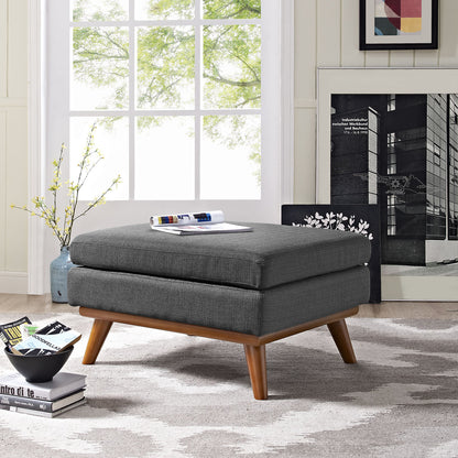 Engage Fabric Ottoman , Grey, Fabric