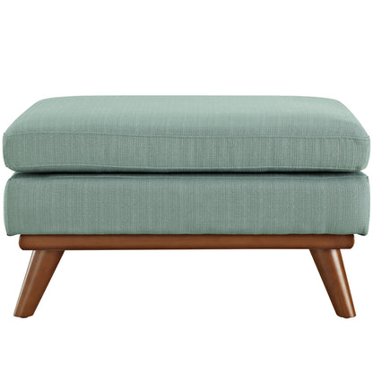 Engage Fabric Ottoman , Blue, Fabric