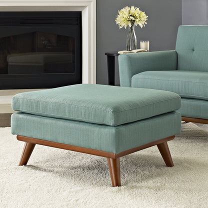Engage Fabric Ottoman , Blue, Fabric