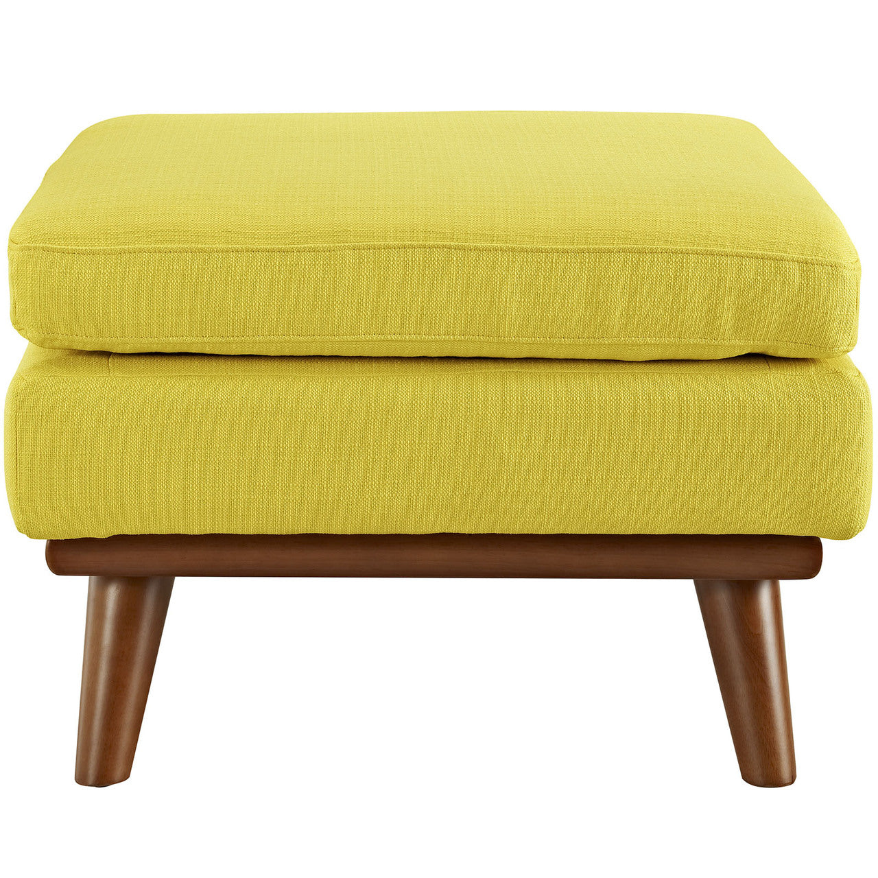 Engage Fabric Ottoman , Yellow, Fabric