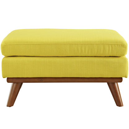 Engage Fabric Ottoman , Yellow, Fabric