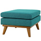 Engage Upholstered Fabric Ottoman, Fabric, Aqua Blue 13321