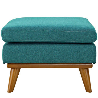Engage Upholstered Fabric Ottoman, Fabric, Aqua Blue 13321