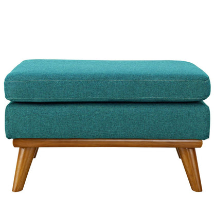 Engage Upholstered Fabric Ottoman, Fabric, Aqua Blue 13321