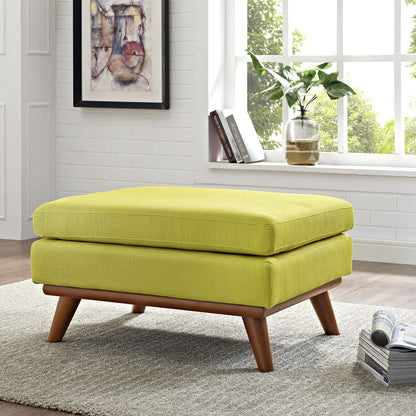 Engage Fabric Ottoman , Green, Fabric