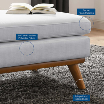 Engage Upholstered Fabric Ottoman, Fabric, White, 18104