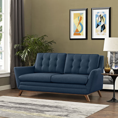 Beguile Fabric Loveseat , Navy, Fabric