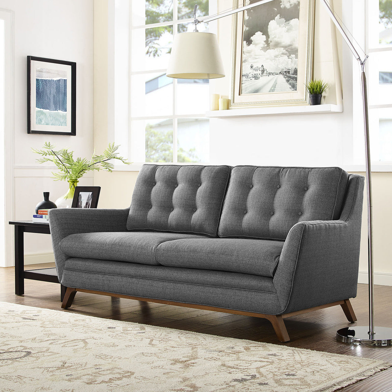 Beguile Fabric Loveseat , Grey, Fabric