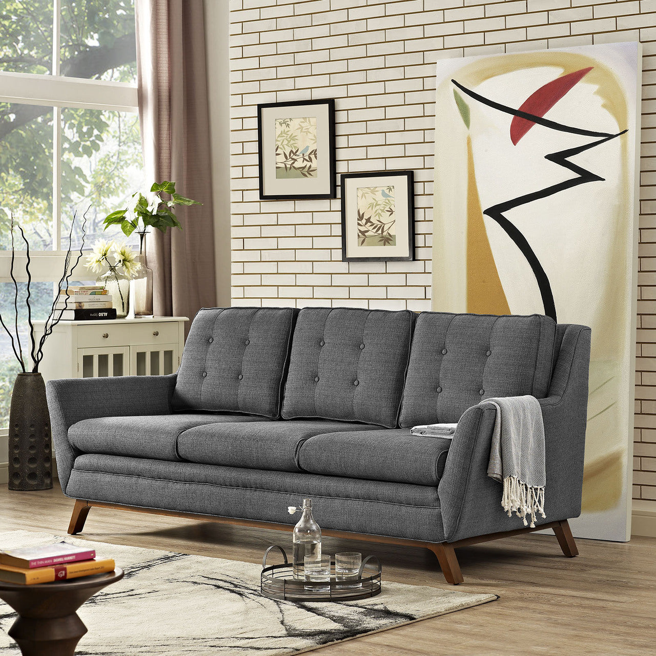 Beguile Fabric Sofa , Grey, Fabric