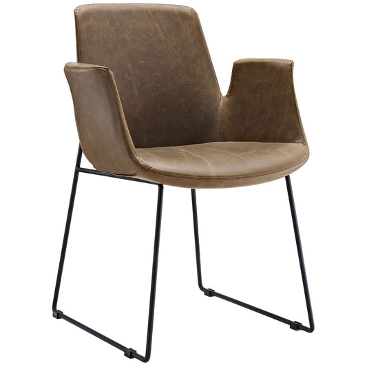 Aloft Dining Leather Armchair, Brown, Vinyl Leather