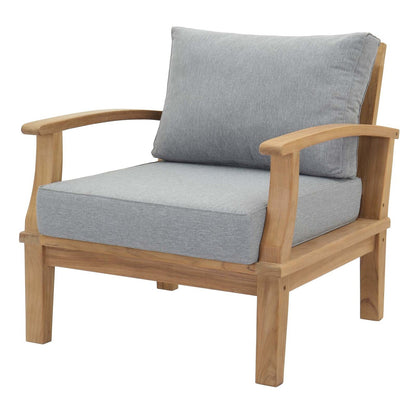 Marina 6 Piece Outdoor Patio Teak Set, Wood, Grey Gray Natural 13322