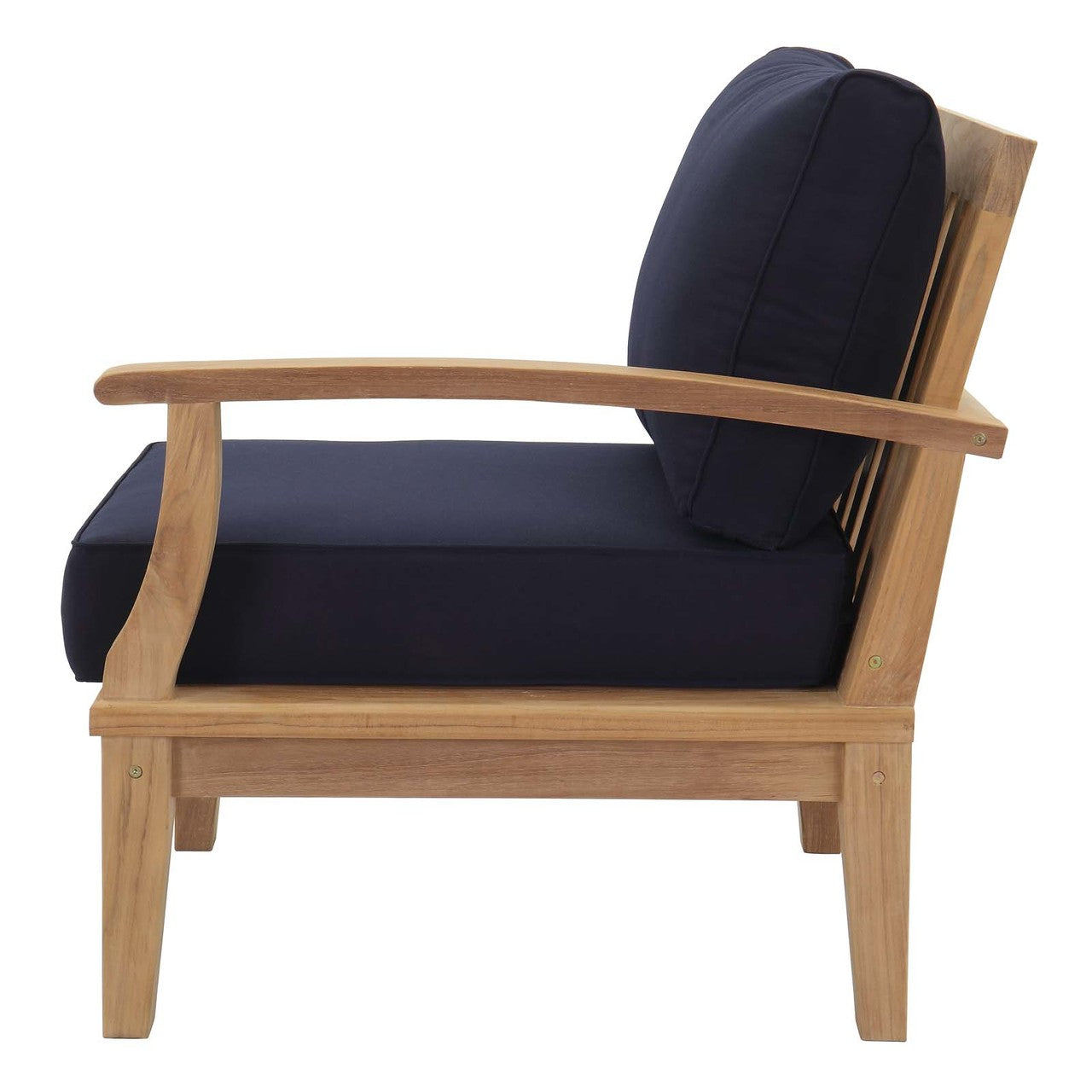 Marina 6 Piece Outdoor Patio Teak Set, Wood, Navy Blue Natural 13323
