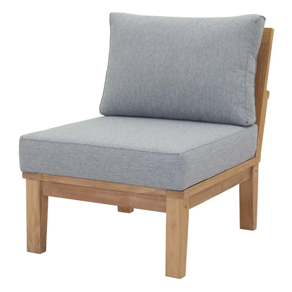 Marina 8 Piece Outdoor Patio Teak Set, Wood, Grey Gray Natural 13324