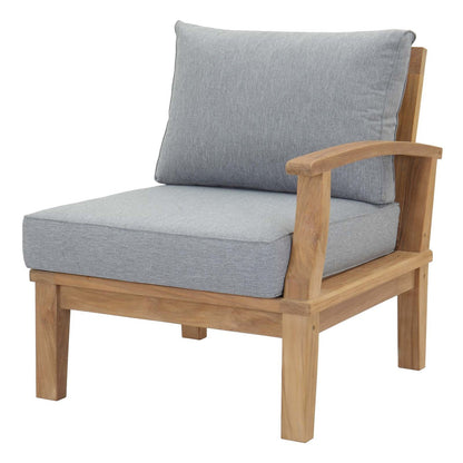 Marina 8 Piece Outdoor Patio Teak Set, Wood, Grey Gray Natural 13324
