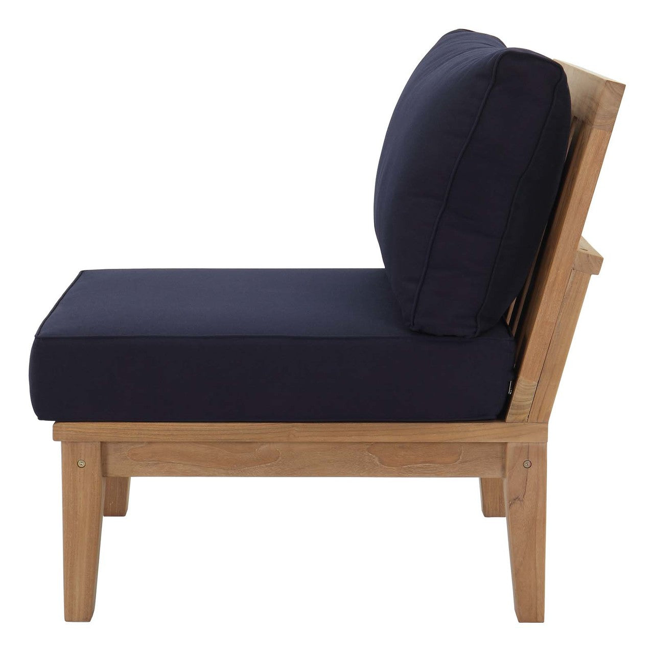 Marina 3 Piece Outdoor Patio Teak Set, Wood, Navy Blue Natural 13331