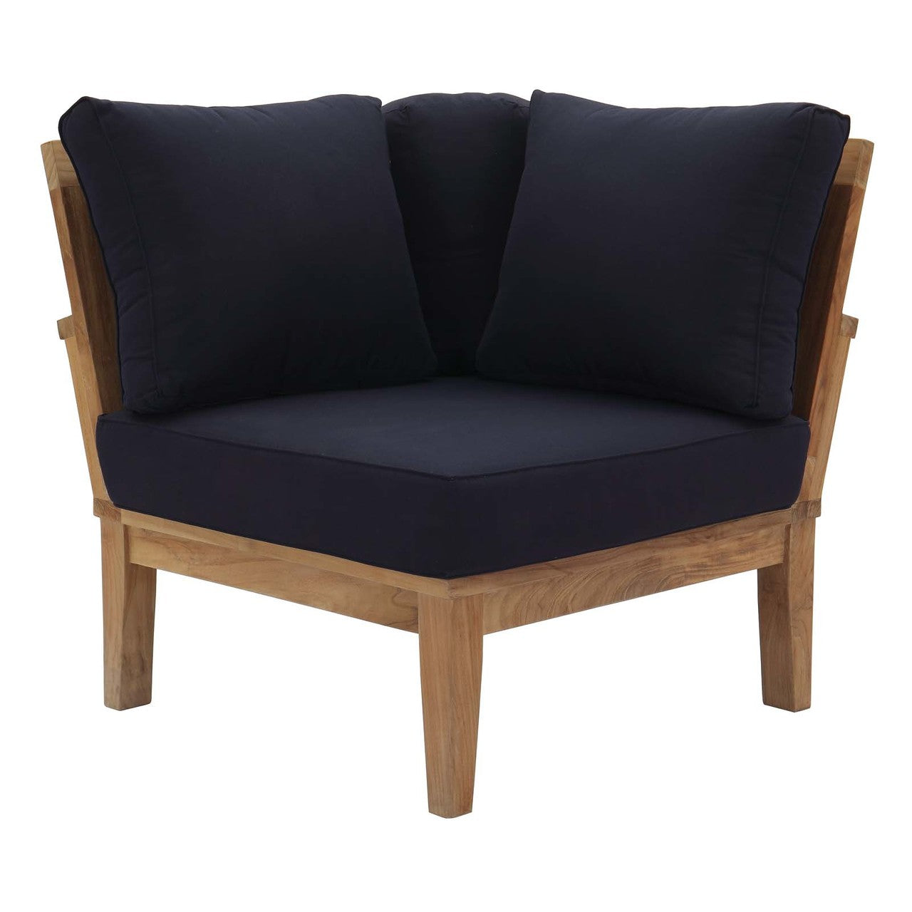 Marina 3 Piece Outdoor Patio Teak Set, Wood, Navy Blue Natural 13331