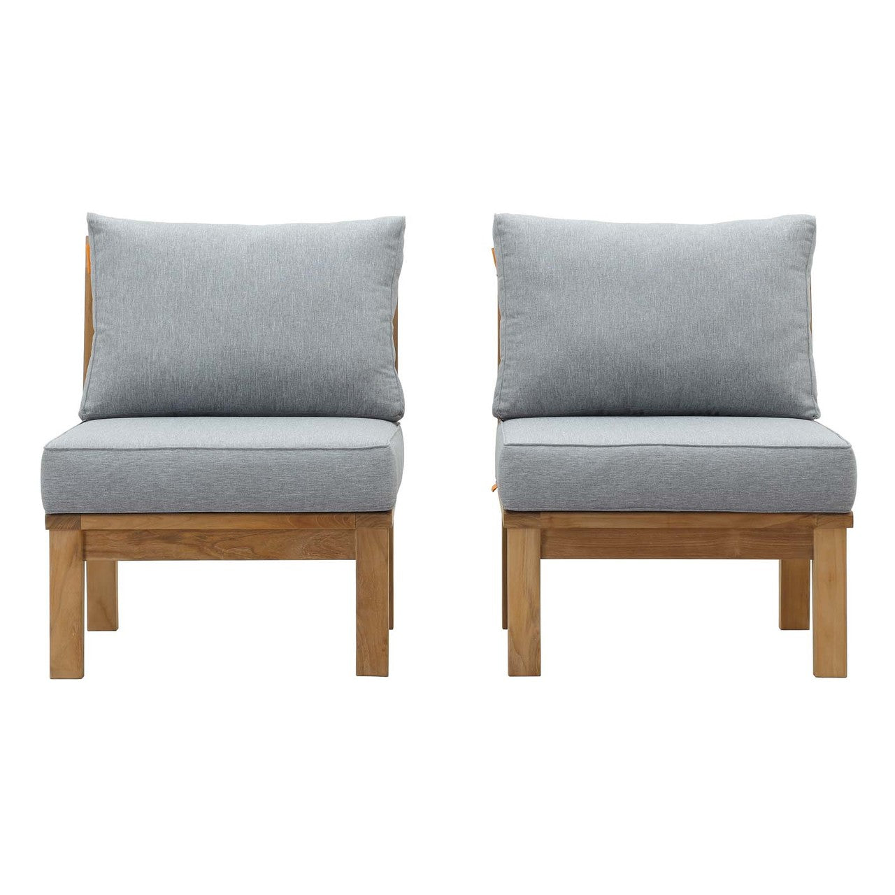 Marina 2 Piece Outdoor Patio Teak Set, Wood, Grey Gray Natural 13332