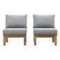 Marina 2 Piece Outdoor Patio Teak Set, Wood, Grey Gray Natural 13332