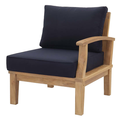 Marina 2 Piece Outdoor Patio Teak Set, Wood, Navy Blue Natural 13335